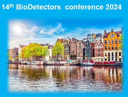 The picture shows the title of the conference and a typical canal view of Amsterdam.