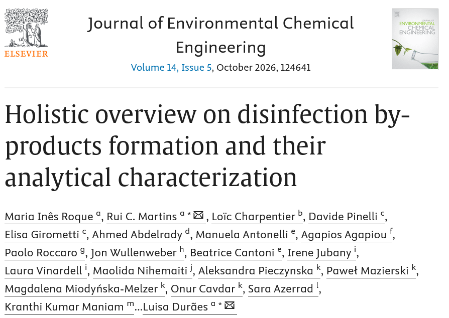 Review on DBP formation and characterization published